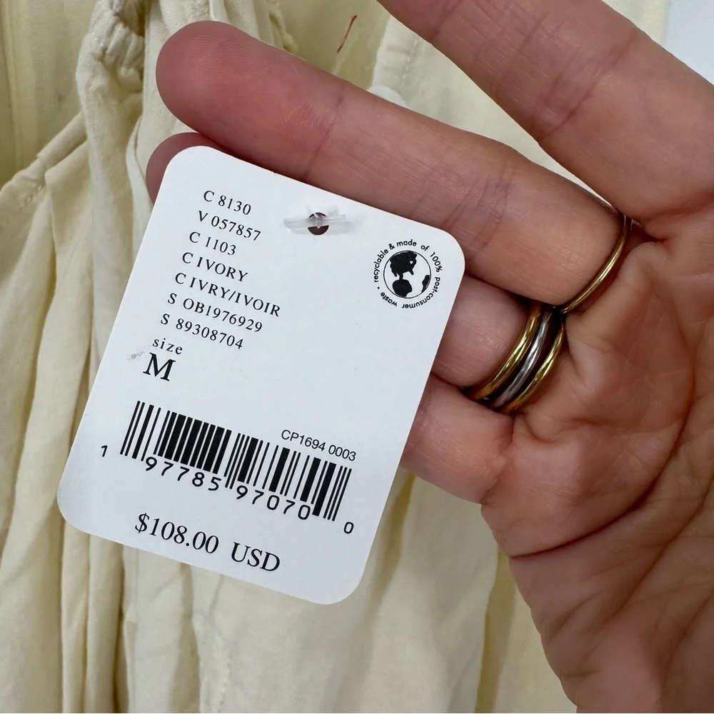 NWT Free People Melted Hearts Mini Dress in Ivory